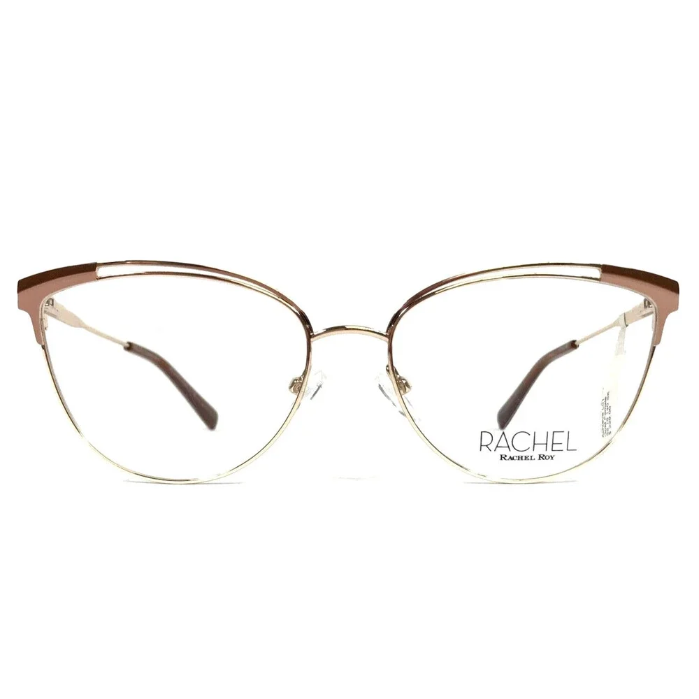 Rachel Roy Eyeglasses Frames ACHIEVE GOLD Rose Pink Cat Eye Full Rim 55-16-140